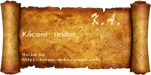 Kácser Andor névjegykártya